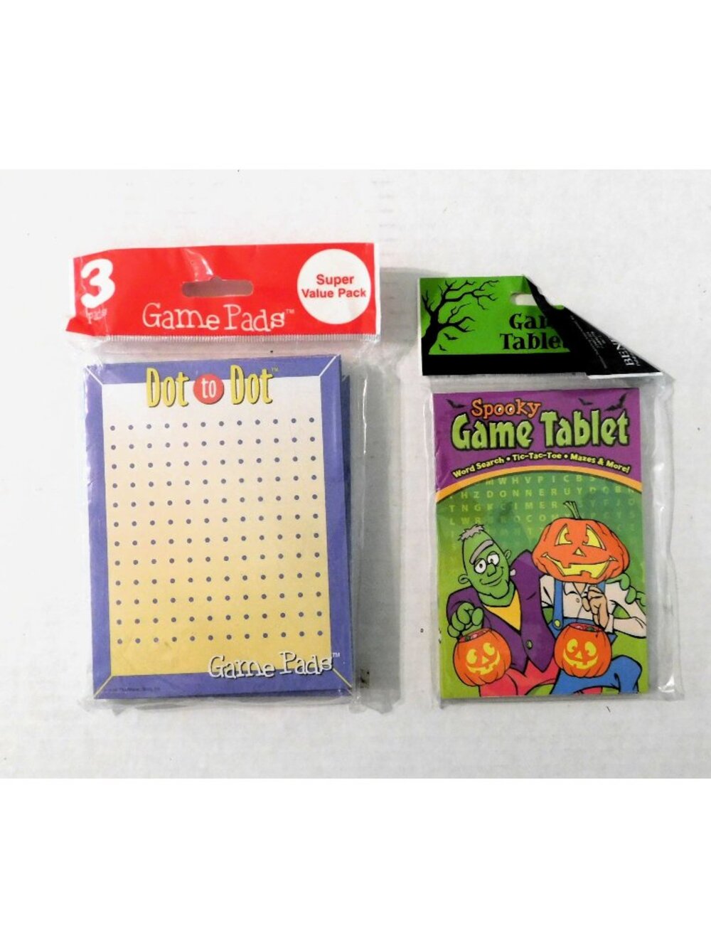 Game Pads Travel Games Set Dot To Dot and Spooky Tablets 8 Total